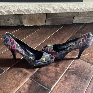 Nine West 4 inch heels, leopard multi color.